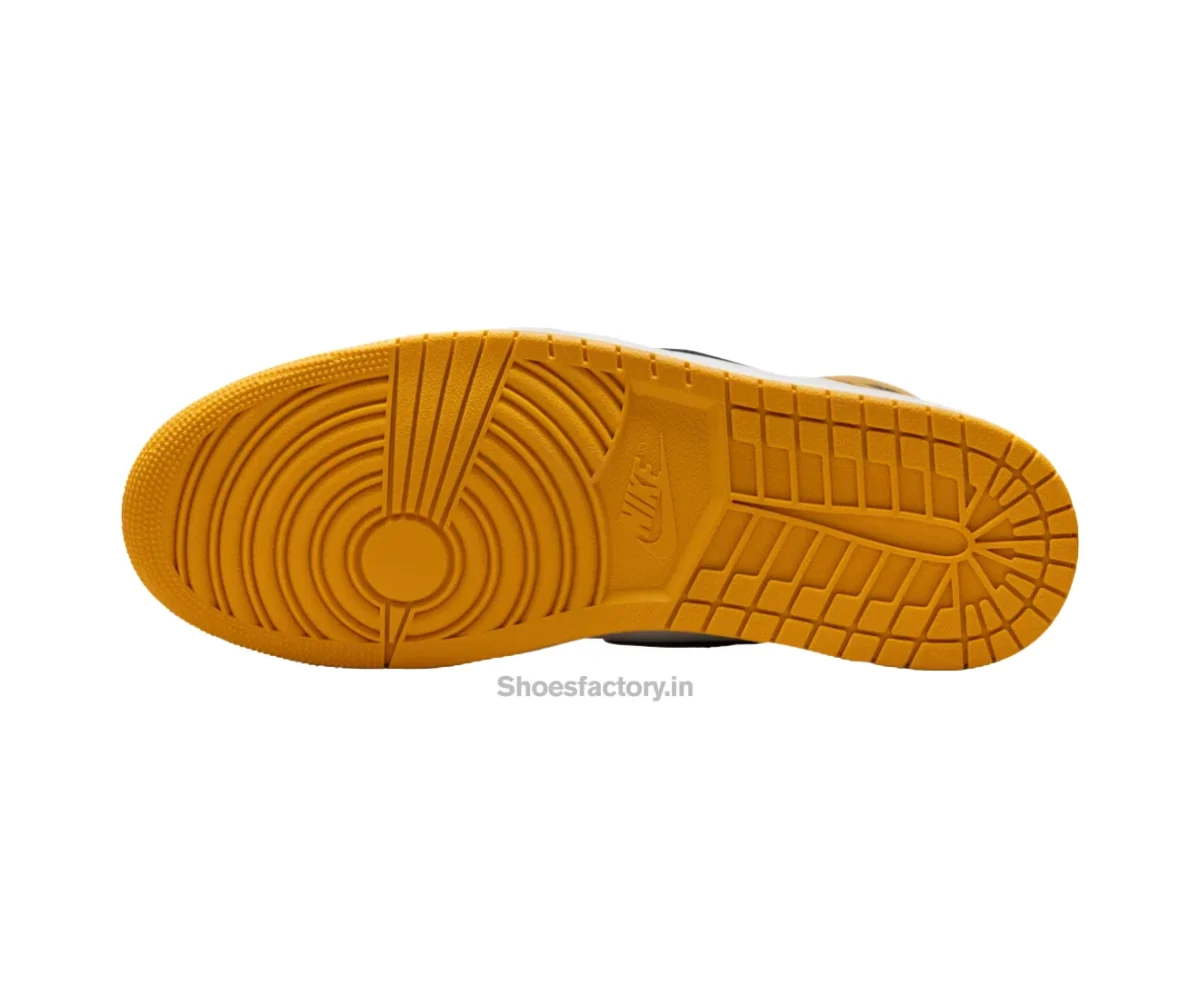 Nike Air Jordan 1 High Yellow Ocher Black And White - Nike First Copy Shoes