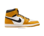 Nike Air Jordan 1 High Yellow Ocher Black And White - Nike First Copy Shoes